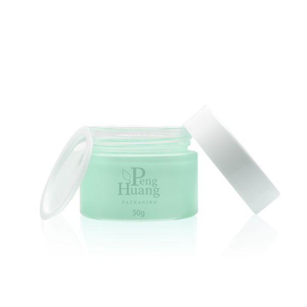 Custom Empty 50g Cosmetic Matte Painting Glass Cream Jar With White Screw Lids