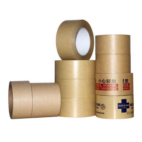 Strong Adhesive Custom Printed Kraft Tape Reinforced Brown Kraft Paper Tape