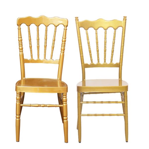 Commercial Aluminum Iron Metal Wedding Chairs Gold Banquet Chairs
