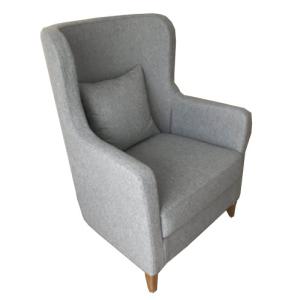 Quality ISO9001 Light Luxury Furniture Custom Made Gray Upholstered Armchair Stylish for sale