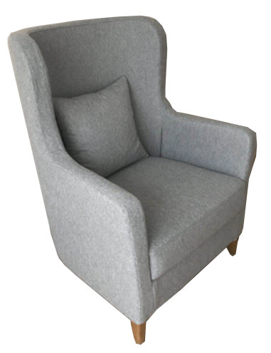 ISO9001 Light Luxury Furniture Custom Made Gray Upholstered Armchair Stylish
