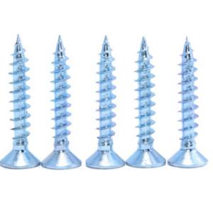 Quality Zinc Plated Steel Chipboard Wood Screws Flat Countersunk Head Hardened for sale