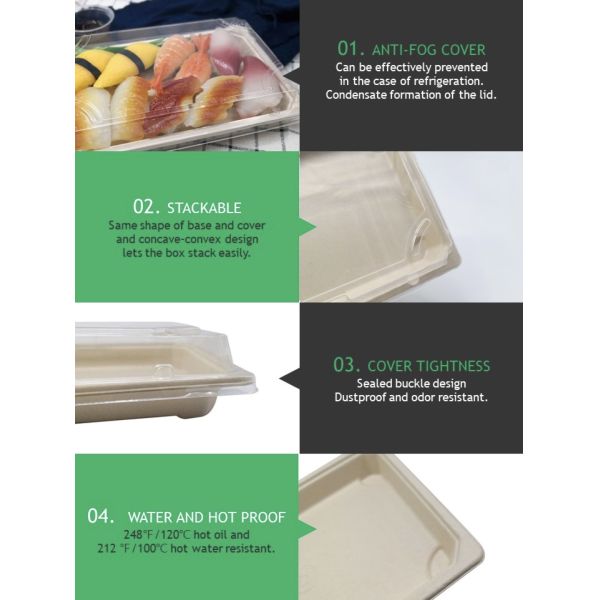 Paper Sushi Biodegradable Take Away Box Disposable