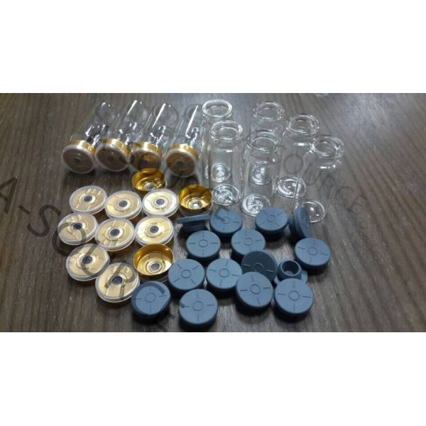 Glass Vial Aluminum Cap With Rubber Stopper For 10ml / 2ml Bottles electroplating black