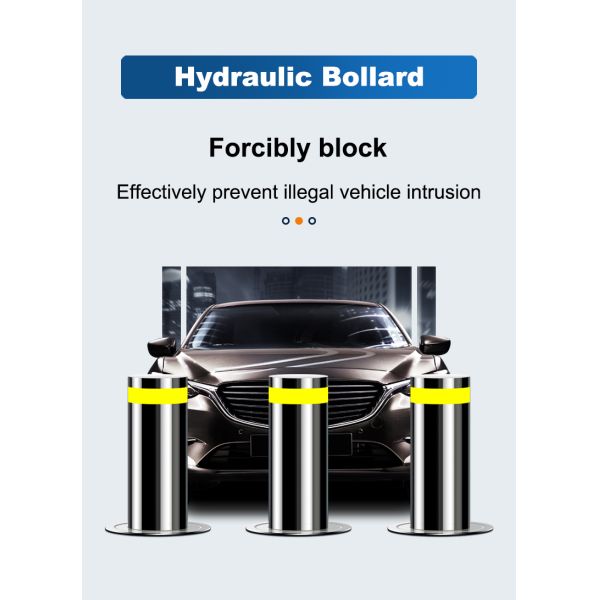 304 Auto Hydraulic Retractable Bollards Light Automatic Rising Bollards