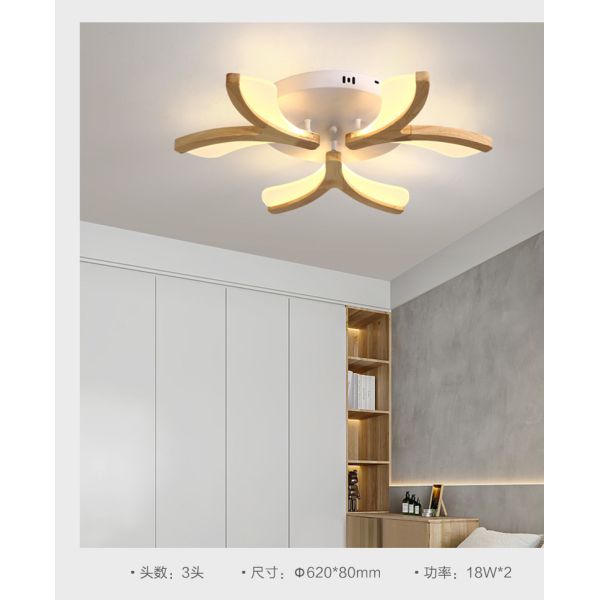 Nordic Log LED Ceiling Lamp Creative Personality Bedroom Book Room Simple Modern Solid Wood ceiling lights(WH-WA-45)