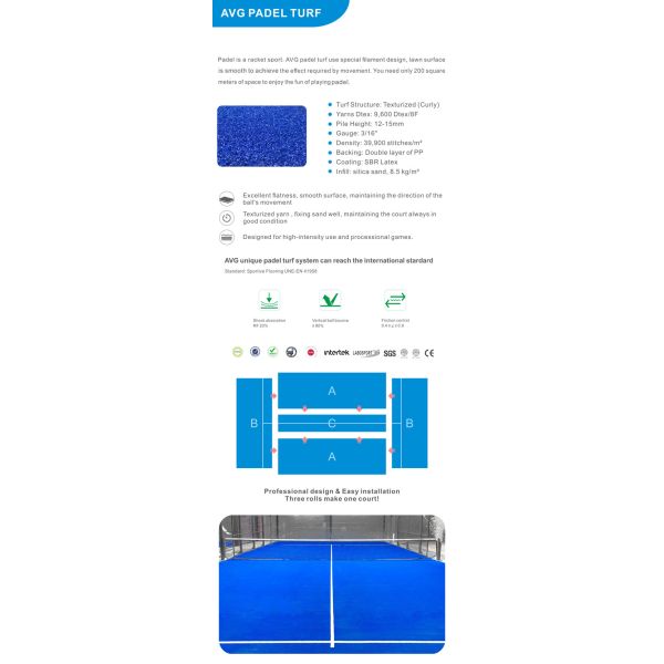 Tennis Court Flooring Carpet Artificial Grass Turf Synthetic Padel Grass For Tennis Court