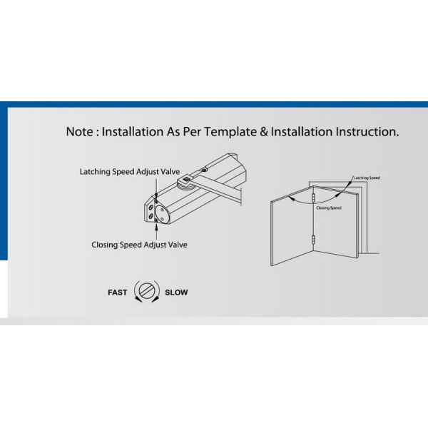 Size Adjusting Residential Door Closer , Hydraulic 180 Degree Door Closer CE Listed
