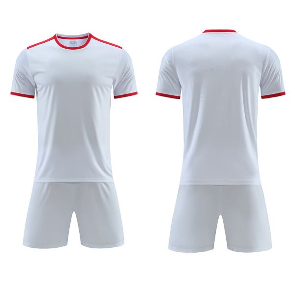 Lightweight Football Club Jersey Set Breathable Fabrics Solid Sublimation