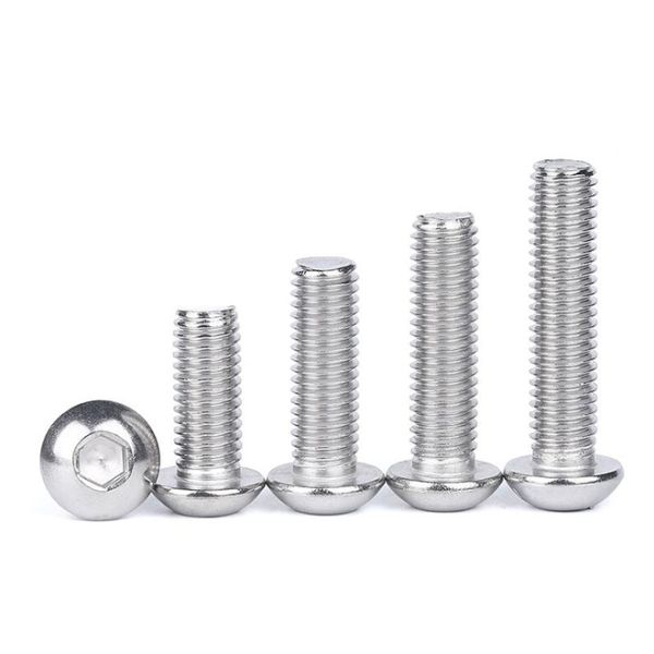 SS304 Stainless Steel Hex Socket Button Head Screw A2-70 Pan Head Socket Bolt