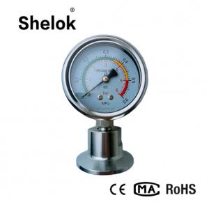 Quality All stainless steel clamp diaphragm seal sanitary pressure gauge with visual alarm for sale