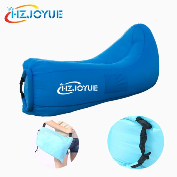 Outdoor fast inflatable air bed camping waterpoof air sleeping bag for beach hangout lazy laybag inflatable lounger