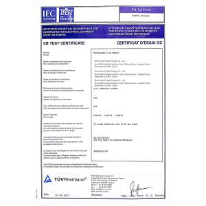 shenzhen gold power energy co.,ltd Certifications