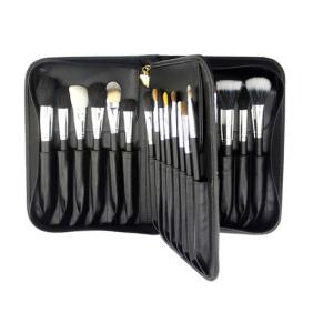 Quality ODM Eco Friendly Black Cosmetic Makeup Brush Set Wooden Handle for sale