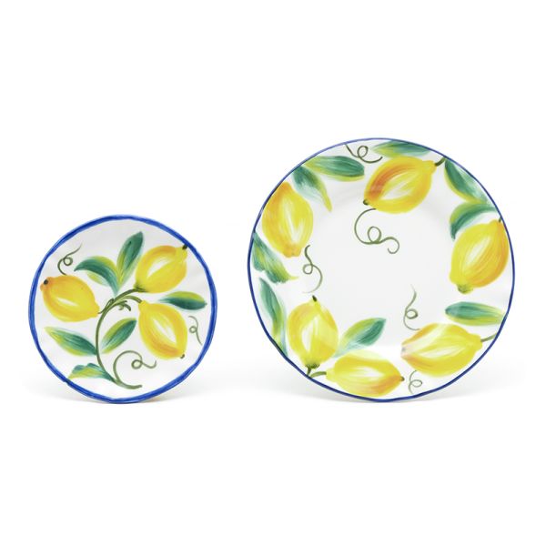 Customized Garden Modern Fruits Lemon Printed Dessert Plates Dinner Plate Sets Ceramic