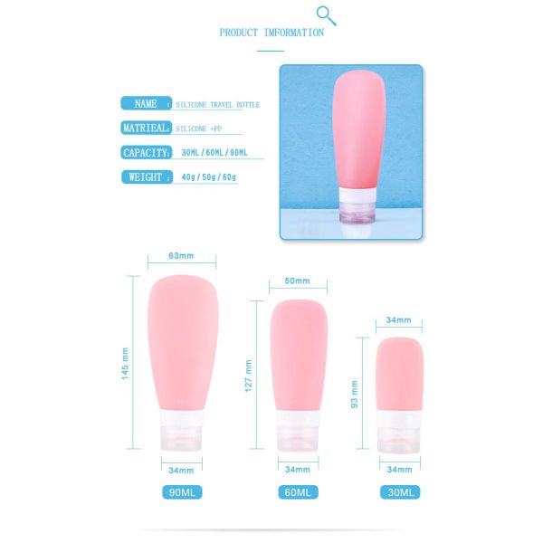 Multicolor 30ML Silicone Travel Shampoo And Conditioner Bottles