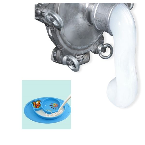 2.5% Food Grade Liquild Silicone Rubber Feeding Suction Bowl With Spoon