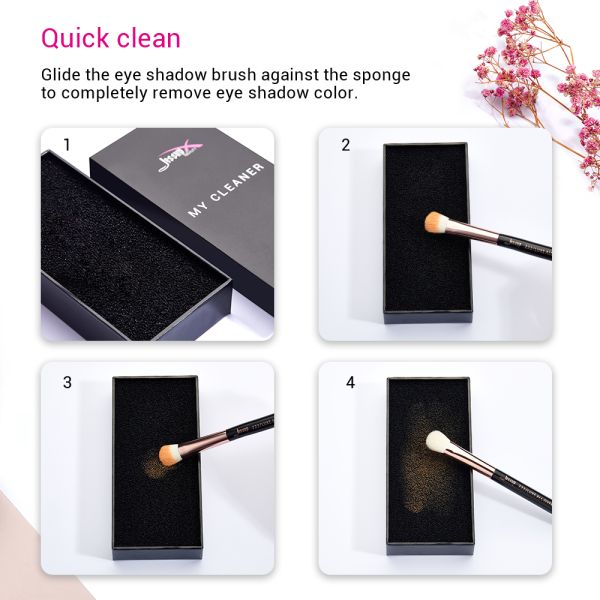 Jessup Dry Brush Cleaner Sponge Remover Color Makeup Tools Eyeshadow Quick Clean A001