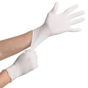 Quality Dustless Latex Free White Disposable Vinyl Gloves for sale