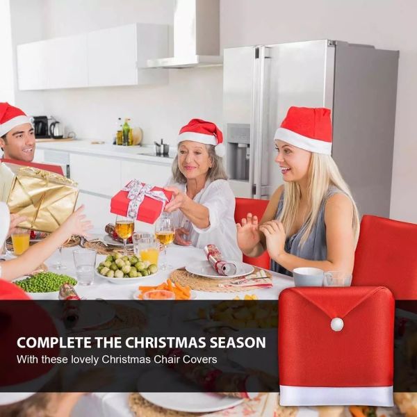 Santa Claus Hat Chair Covers 60*50cm Dinner Chair Back Covers