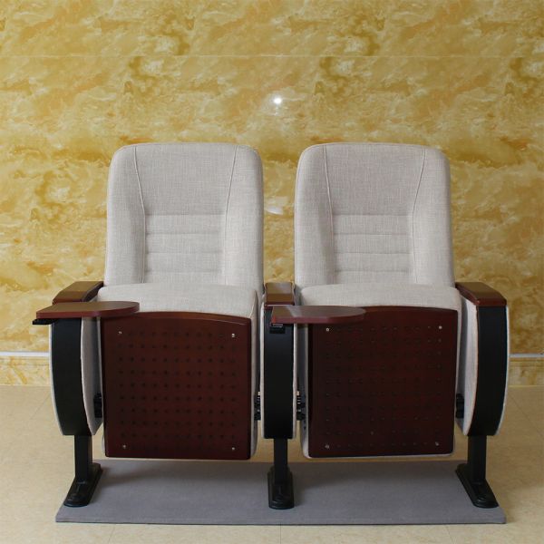 Collapsible 2 Seater Cinema Hall Chairs Anti Electrostatic Medium Hardness