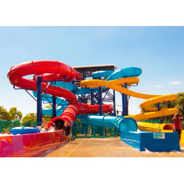 Fiberglass Water Slides , Theme Park Commercial Water Slides For Hotel and Resort