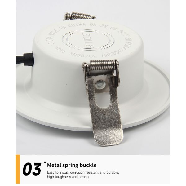 Round Aluminum Plastic Trimless Fire Rated Led Downlight OEM 4000K