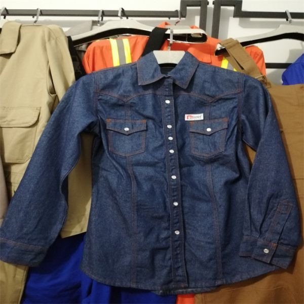 100% Cotton FR Denim Shirt For Welding Industry NFPA 2112
