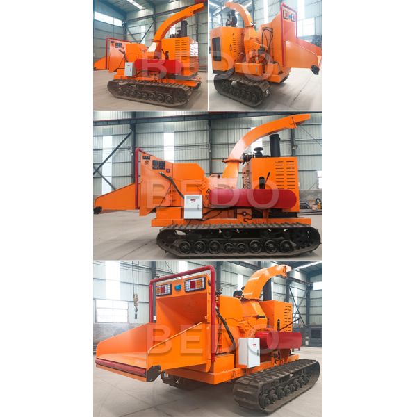 Crawler Wood Branch Wood Chipper Shredder Machine Diesel Engine 102HP