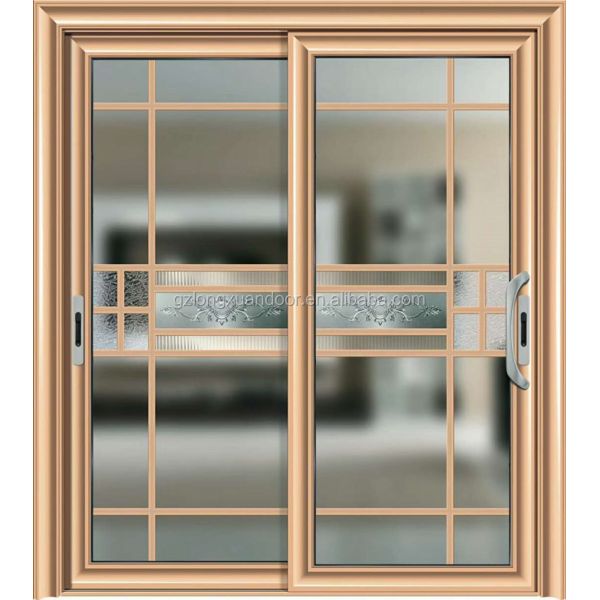 Interior Soundproof Aluminium Framed Glass Kitchen Doors 2.0mm