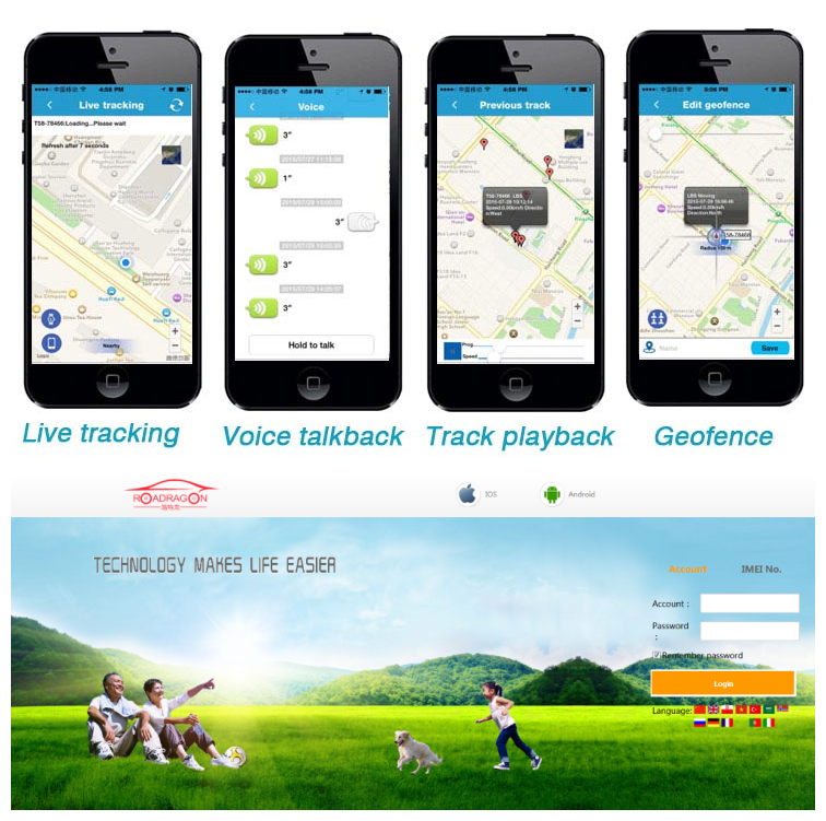 Real Time Gps Location Tracker Durable Voice Monitoring Low Power Consumption