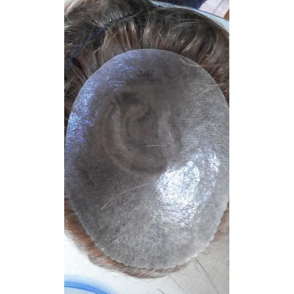 Natural Looking Invisible Knots Super Thin Skin Men Toupee 4-6 Inches Indian Hair