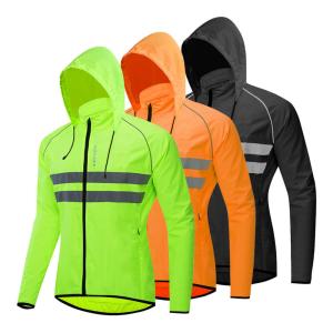 Reflective Windbreaker Style Jacket , Multi Pocket Jacket Breathable Skin
