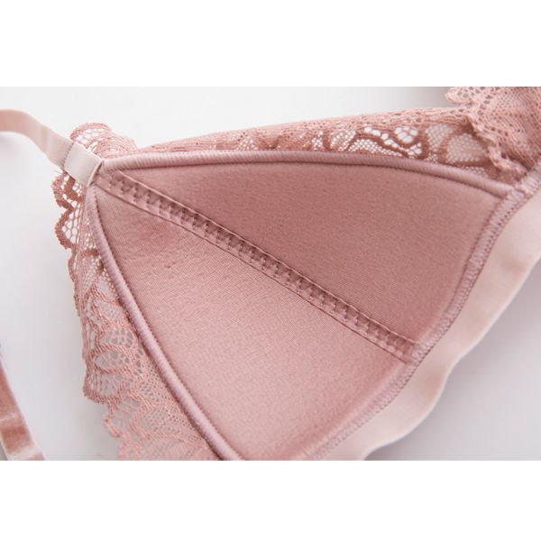 Girls Beautiful Underwear Sexy 19mm Mulberry Silk Bra With Lace Western Strap