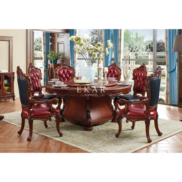 High Quality Solid Wood Upholstered Retro Leather Dining Chair