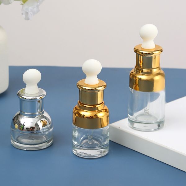 Sealing Type Dropper Green Frosted Glass Cosmetic Bottle 10ml 15ml 30ml 50ml for Face Serum and Face Oil Container Packaging