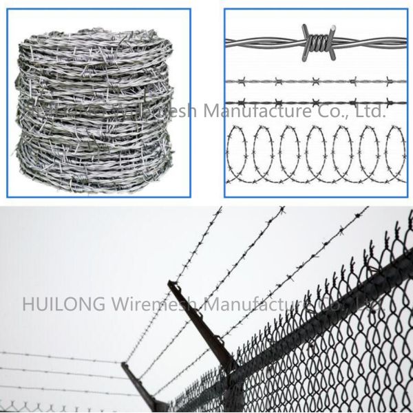 18 Gauge Galvanized Barbed Wire , Anti Theft Double Twisted Barbed Wire