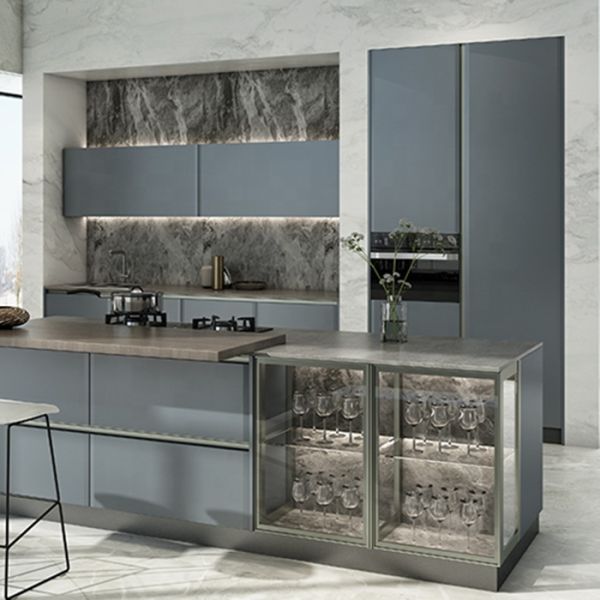 Modern 304 Stainless Steel Kitchen Cabinets Open Design Kitchen