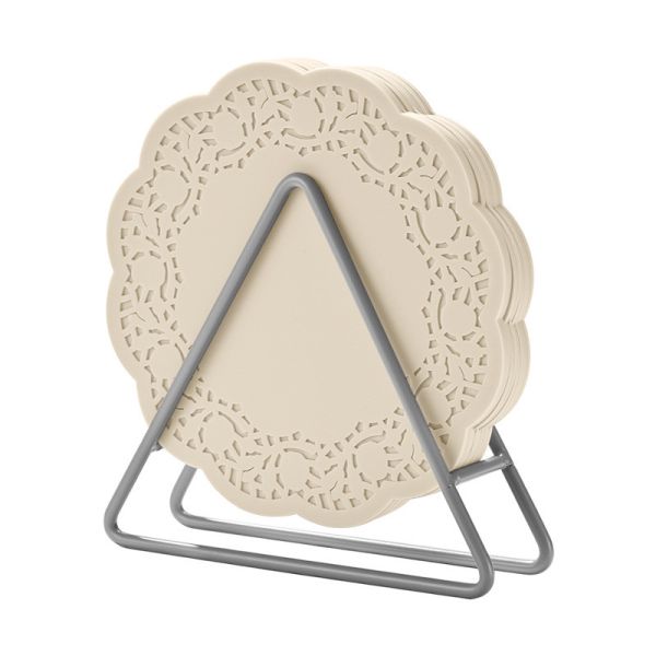 Silicone Drink Coasters With Holder Drink Cup Coasters Silicone Trivet Mats Heat-Resistant Tea Mat Housewarming Gifts