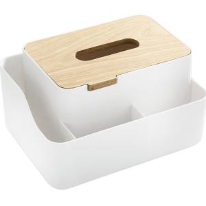 Fashionable Bamboo Cover Plastic Tissue Box With Lid Household Use