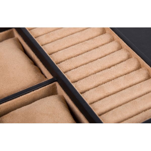 Mjmhd Modular Jewelry Drawer Organizer Tray, 800x413mm Wardrobe & Closet Storage Box with 18 Compartments, Customizable PU Leather Lined Inserts for