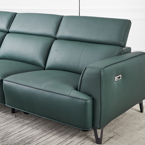 BN First-Layer Cowhide Functional Sofa with Electric and USB Interface Manual Headrest Metal High Leg Function Recliner