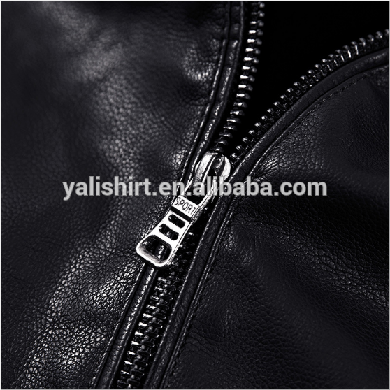 oem wholesale uniform fleece waterproof high quality leather men's winter coat nice deisng model