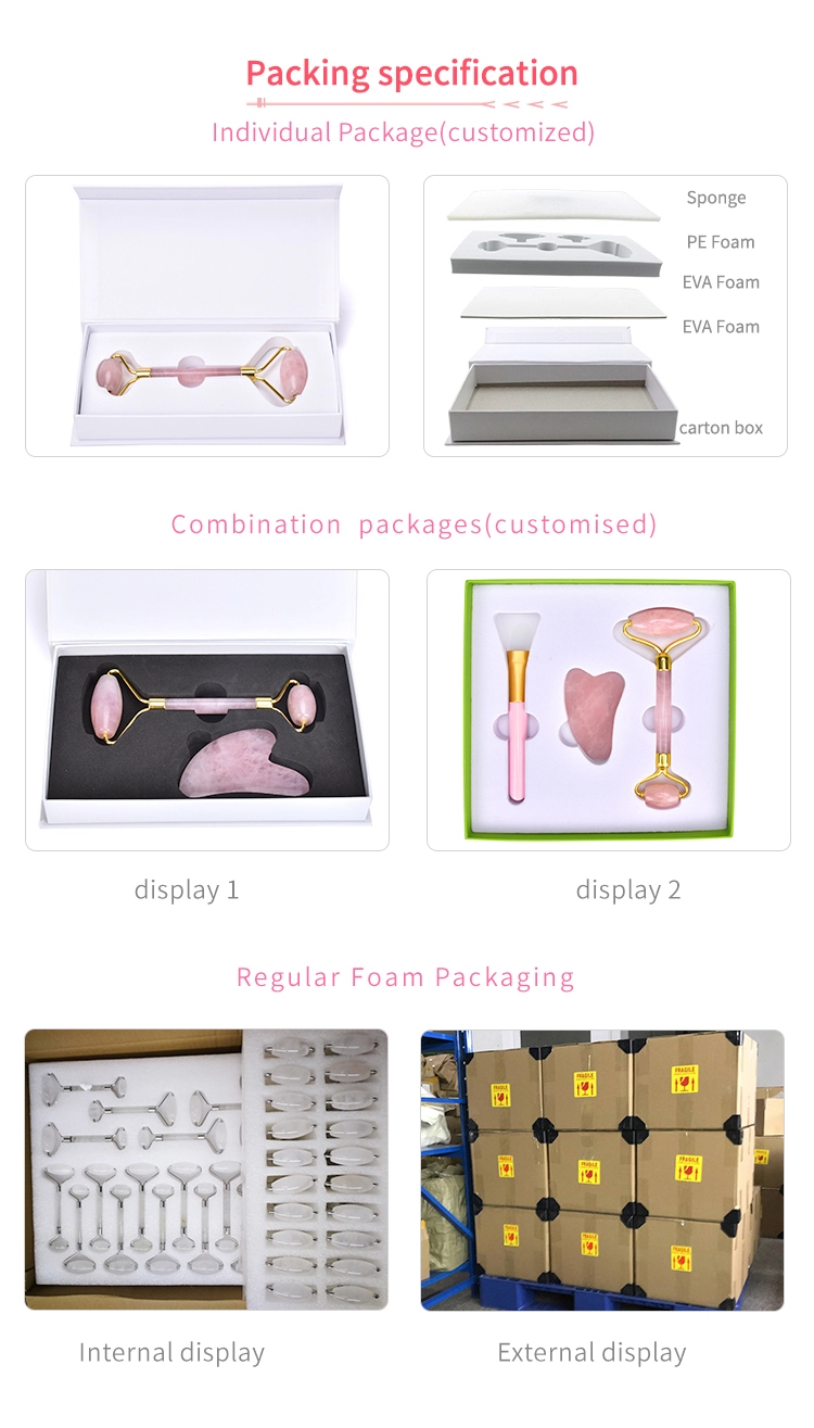 64.2g Anti Aging Skin Massage Roller U Shaped Handle Gemstone Face Roller