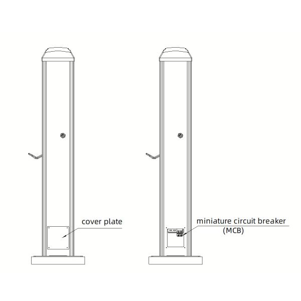 Floor Mounted EV Car Charger 7kw AC 32a 1 Phase Type 2 Touch Display Screen