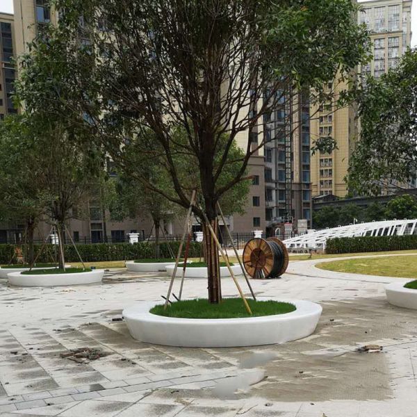 Lightweight Grey Fiberglass Resin Outdoor Furniture Set Fiberglass Table Chair Sets