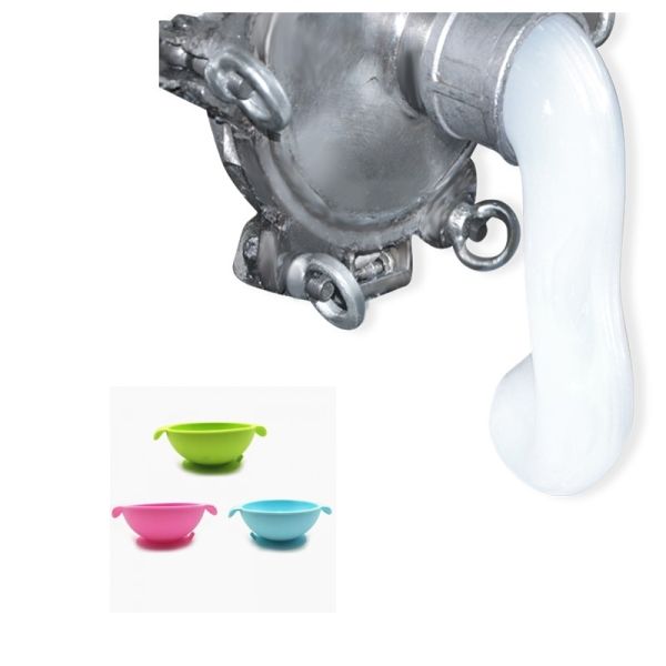 2.5% Food Grade Liquild Silicone Rubber Feeding Suction Bowl With Spoon