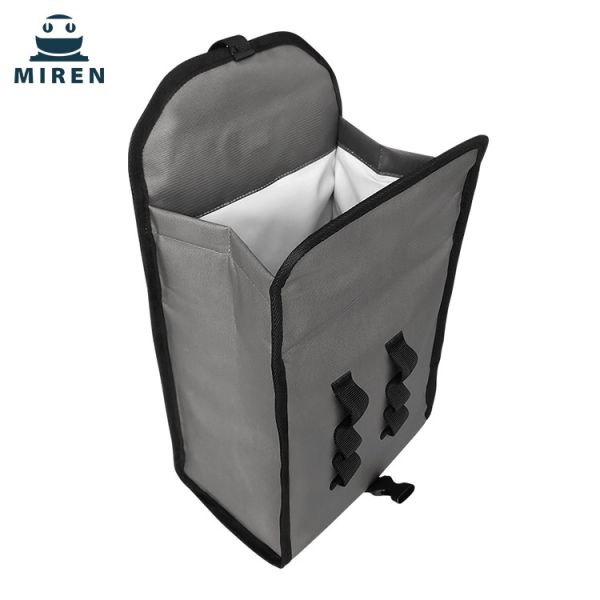 Reusable Folding Insulated Cooler Bag 6L Dark Grey Color For Food Preservation