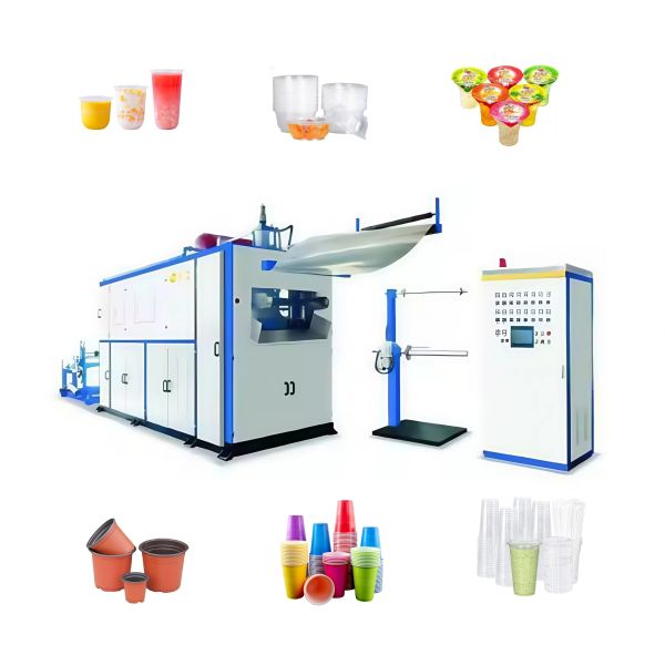 Buy 15KW Fully Automatic Plastic Cup Making Machine with 450X750mm Forming Area and 30Module/minute Efficiency at wholesale prices
