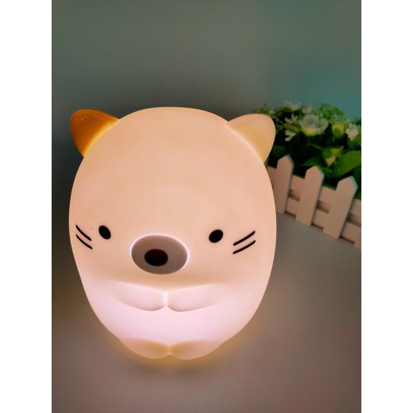 Cartoon Hamster Soft Silicone Toys , Silicone Color Changing Night Light